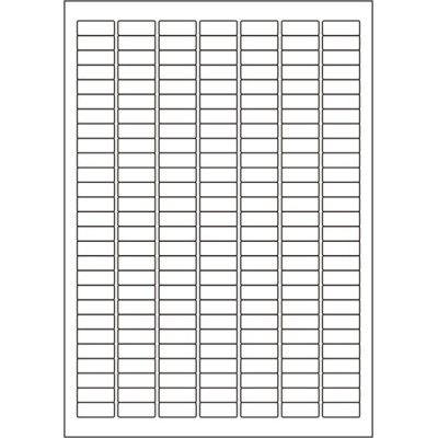Removable white paper self-adhesive labels 25,4x10 mm, on A4 sheet, for laser and inkjet printing