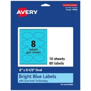 Avery Printable Oval Labels Bright 94056-BBP10