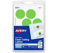 Avery Printable Color-Coding Labels Removable Adhesive 05498