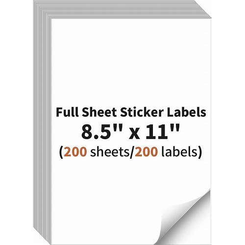 Full Sheet Sticker Labels, 8.5" X 1…