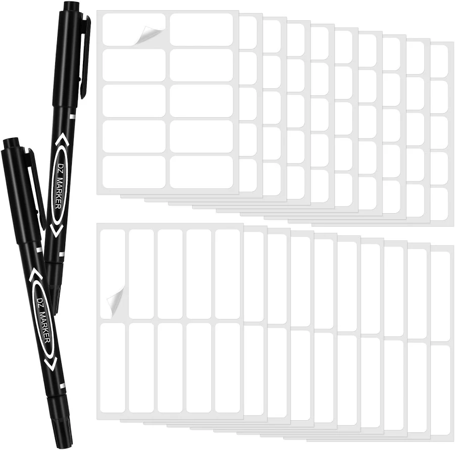 Sixwipe 200 Pcs Clothing Labels with 2 Pcs Marker Pens No Iron Fabric Labels