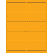 Tape Logic 4 x 2" Fluorescent Orange Rectangle Laser Labels LL178OR