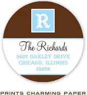 Prints Charming Address Labels - Brown Border And Bisque