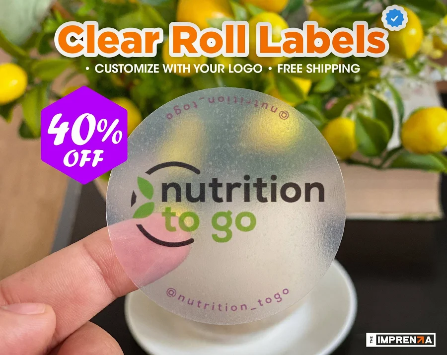 Custom Clear BOPP Roll Labels, Weatherproof Stickers
