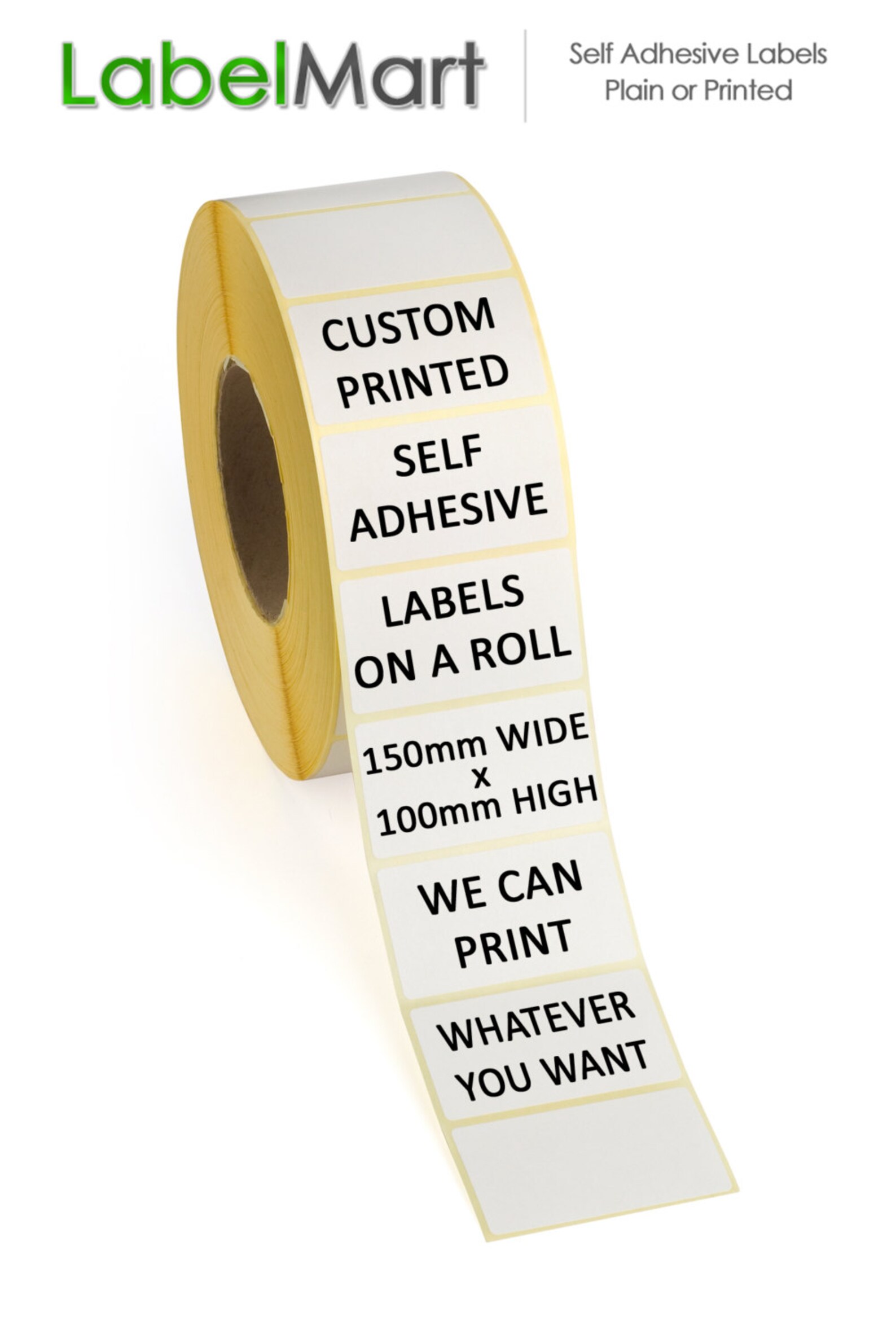 500 Self Adhesive Labels on a roll - 150mm x 100mm - Custom Printed - Print whatever you want!