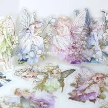 30 pcs fairy stickers, fantasy fairy stickers, gold foil stickers, gilding stickers, elf fairy in the forest PVC stickers