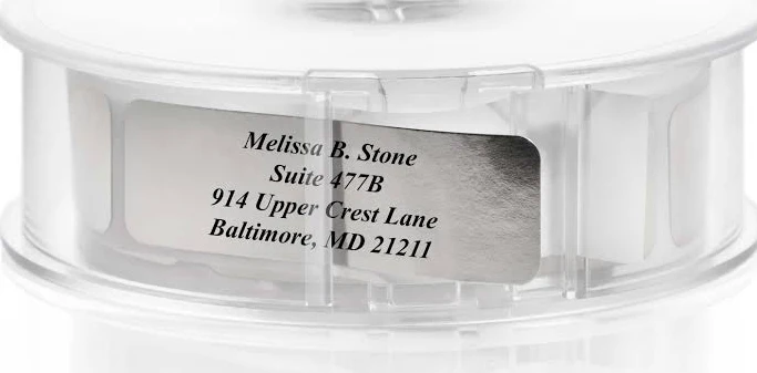 250 Rolled Address Labels - Silver Foil | Current Labels