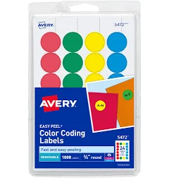 Avery Printable Self-Adhesive Removable Color-Coding Labels