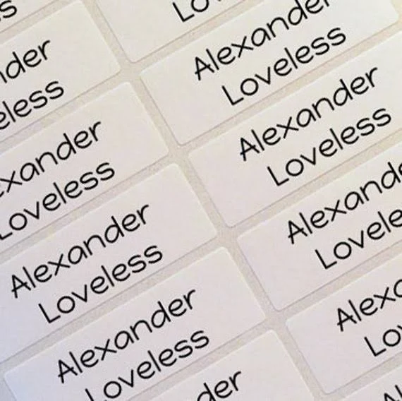 Waterproof Name Labels Name Stickers Personalized White Plain Labels, Name Tags, Name Decal, household washroom kitchen labels, LARGE