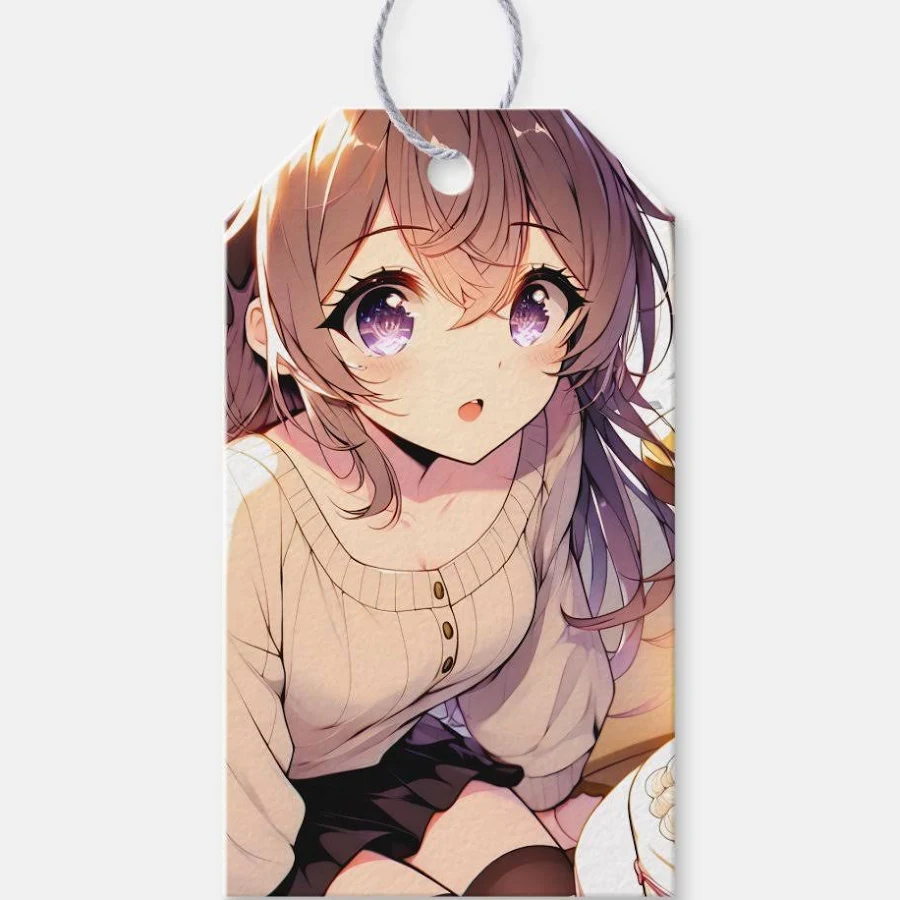 Pretty Anime Girl To and From Gift Tags