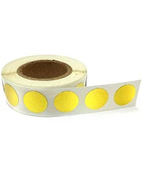 Blank Color Coding Stickers, Writable Surface 500 Permanent Labels per Roll (Gold, 1/2" Circle)