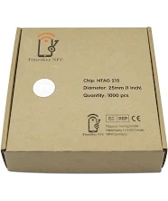 1000pack-TimesKey NFC Tags Ntag215 NFC Sticker Round Label (1 inch Diameter) 504 Bytes of Memory