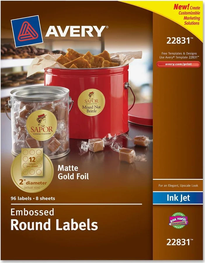 Avery Easy Peel Embossed Foil Labels
