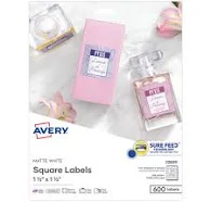 Avery Square Labels with Sure Feed and TrueBlock 22805