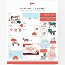 Christmas/Holiday "Santa & Dogs" To/From Gift Labels by Ramus & Co