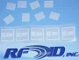 Model RS1414-M4E Label on Roll Stock 14x14mm, Impinj Monza M4E chip on 12mm diameter inlay, UHF 902-928 MHz passive RFID