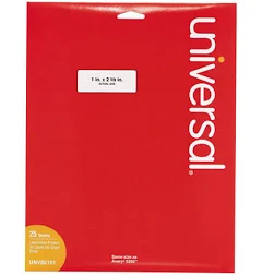 Universal White Labels Inkjet-Laser Printers 1 x 2.63