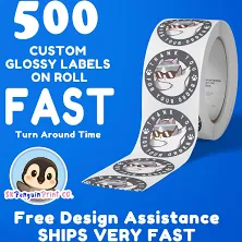 Custom Stickers Low MOQ | Gloss Waterproof Roll Labels | Free Proof,Fast Shipping,Design Help | For Skincare, Essential Oil, Slime Packaging