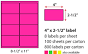 4 x 2 1/2 inch Laser and Inkjet Neon Pink 100 Sheets