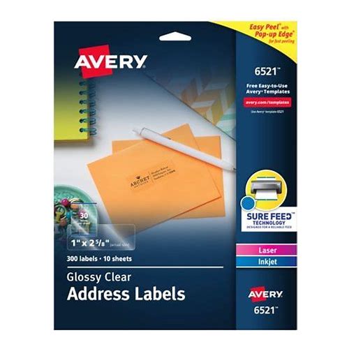 "Glossy Clear Easy Peel Mailing L…