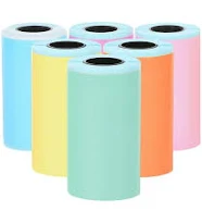 Whamvox 6 Rolls Of Portable Mini Thermal Printer Paper Self-Adhesive Thermal Pri
