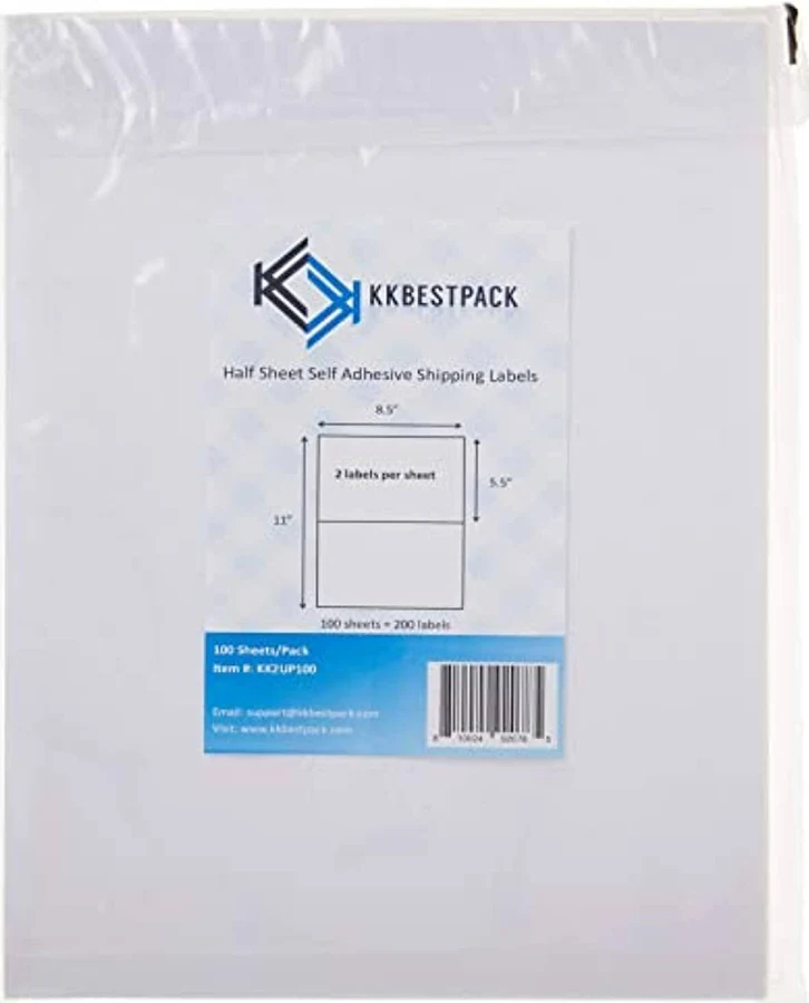 Peacock Jewels Half Sheet Self Adhesive Shipping Labels for Laser & Inkjet Printers