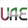 UAE United Arab Emirates Flag Colors Typography Square Sticker