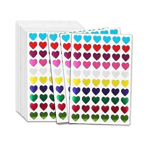 2100 Pcs Foil Heart Shape Self A…
