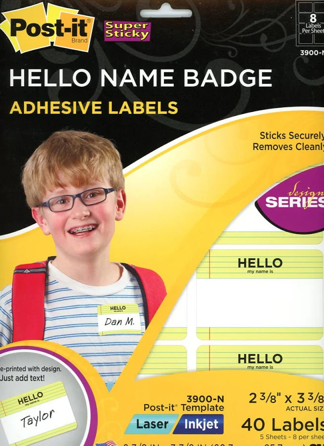 160 3m Post-it 3900-n Hello Name Badge 2 3/8 