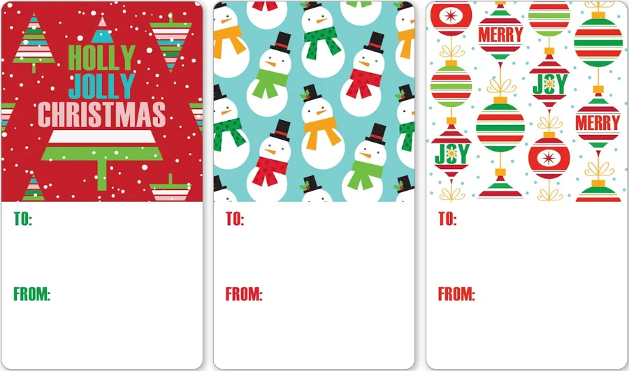 DISTINCTIVS Holly Jolly Christmas Gift Tags