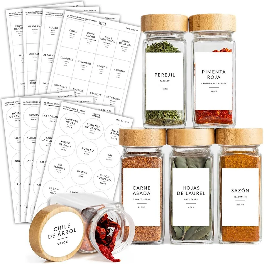 The Container Store Minimalist Spice Labels