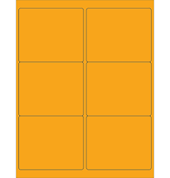 Tape Logic 4 x 3 1/3" Fluorescent Orange Rectangle Laser Labels LL180OR