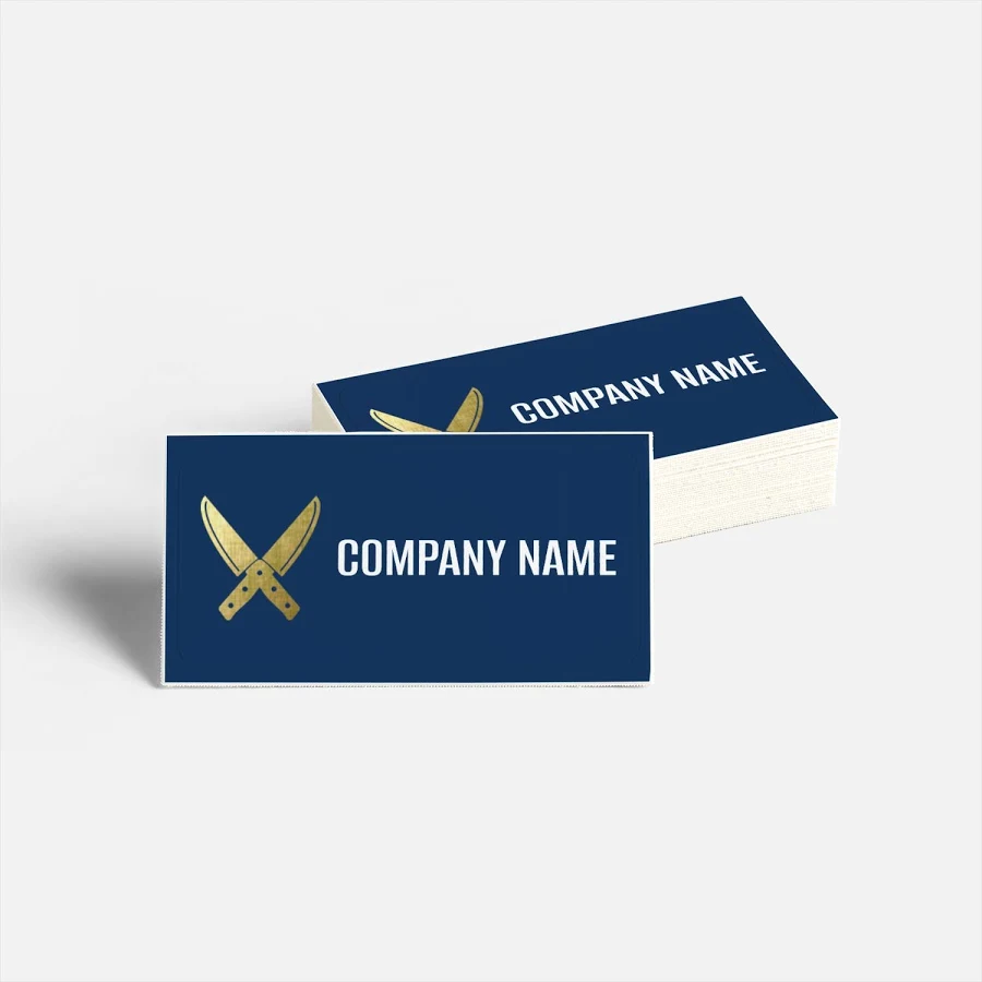 Custom Rectangle Stickers | 10 qty | 1"x2" | VistaPrint | Design: Blue, Restaurants, Catering, Food Service, Food & Beverage, Conservative