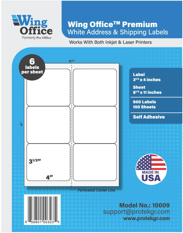 Pro Office Shipping Labels for Printers Premium Self Adhesive