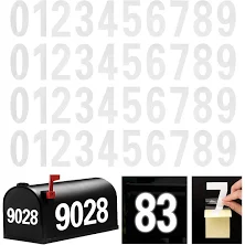 4 Sets ( 0-9 Numbers ) Large 3-Inch Reflective Mailbox Numbers - Heavy-Duty Viny