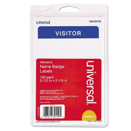Universal Visitor Self-Adhesive Name Badges