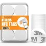 Summerbrite 30 Pcs NFC Tags NTAG215 Blank NFC Cards Stickers, Rewritable Programmable NFC 215 Chip NFC Coins With Adhesive Back, 504 Bytes Memory,