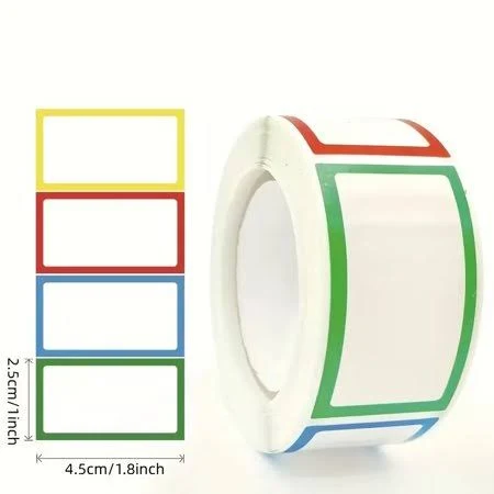 500pcs Colorful Blank Stickers Roll - Self-Adhesive Marking Labels for Organization and Packaging