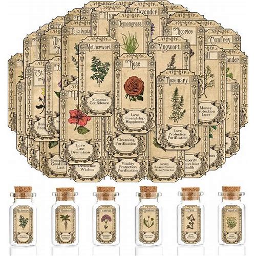 72Pcs Herb Stickers Lables For J…