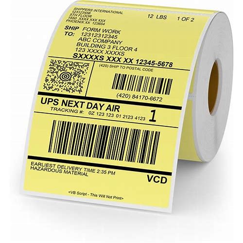 YIKIADA Yellow Thermal Labels …
