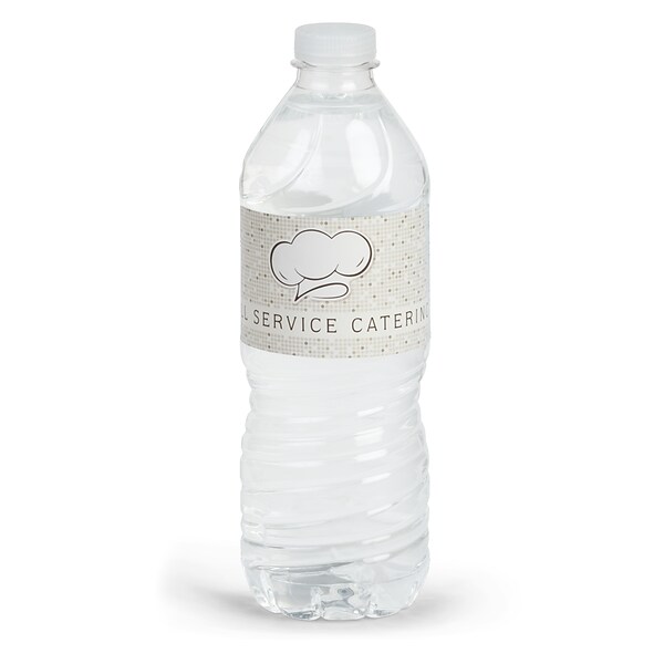 Custom Water Bottle Label, 2" x 8 " Rectangle, 1 Standard Color, 1-Sided