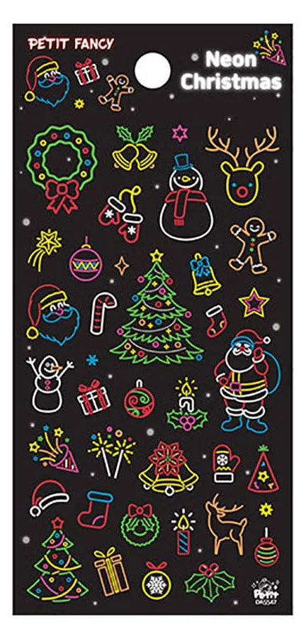Neon Christmas Deco Sticker