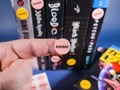 Pink Anime Movie Labels | Round Movie Label Stickers | Retro Movie Categorization Labels