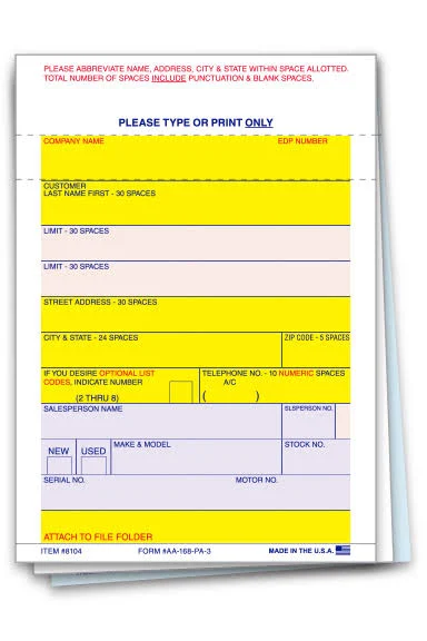 Vehicle Deal Labels Permanent Adhesive Version