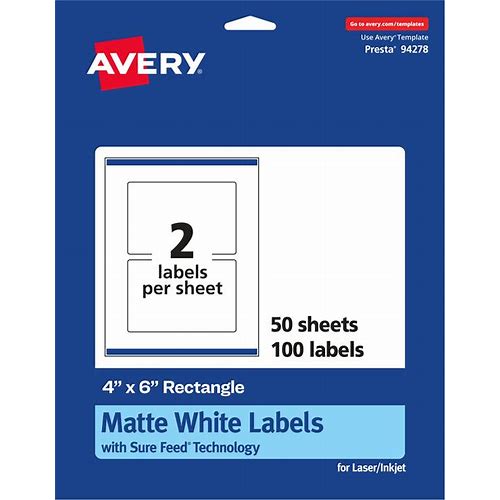 Avery Matte White Rectangle Lab…