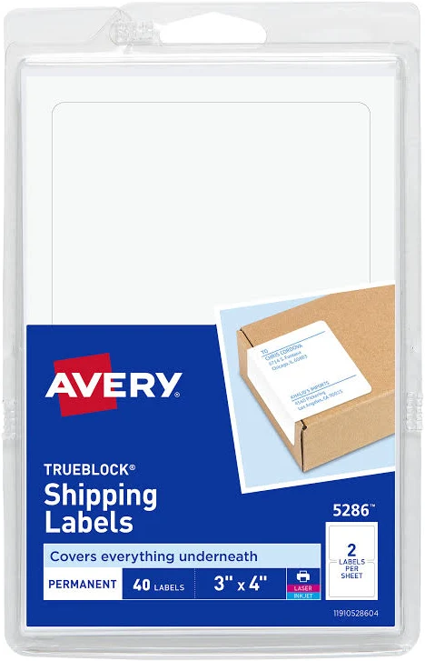 Avery TrueBlock Permanent Shipping Labels