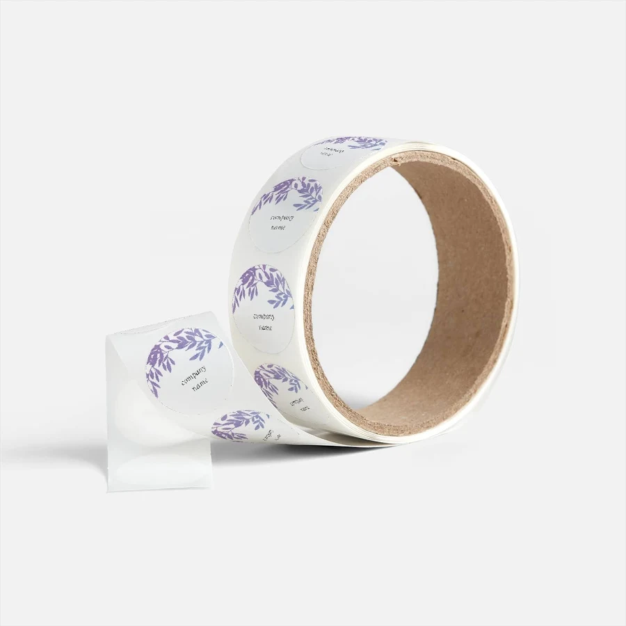Custom Roll Labels | 1" x 1" | White, Gray and Cream | VistaPrint | Design: White, Hair Salons, Beauty & Spa, Styles & Themes, Industry