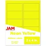 JAM Paper 2 x 4 Neon Yellow Address Labels