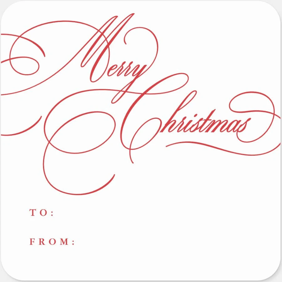 Holiday Script Merry Christmas Sticker Labels