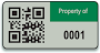 200 Green 3-Mil Flexible Anodized Aluminum Foil Asset Labels with QR Code
